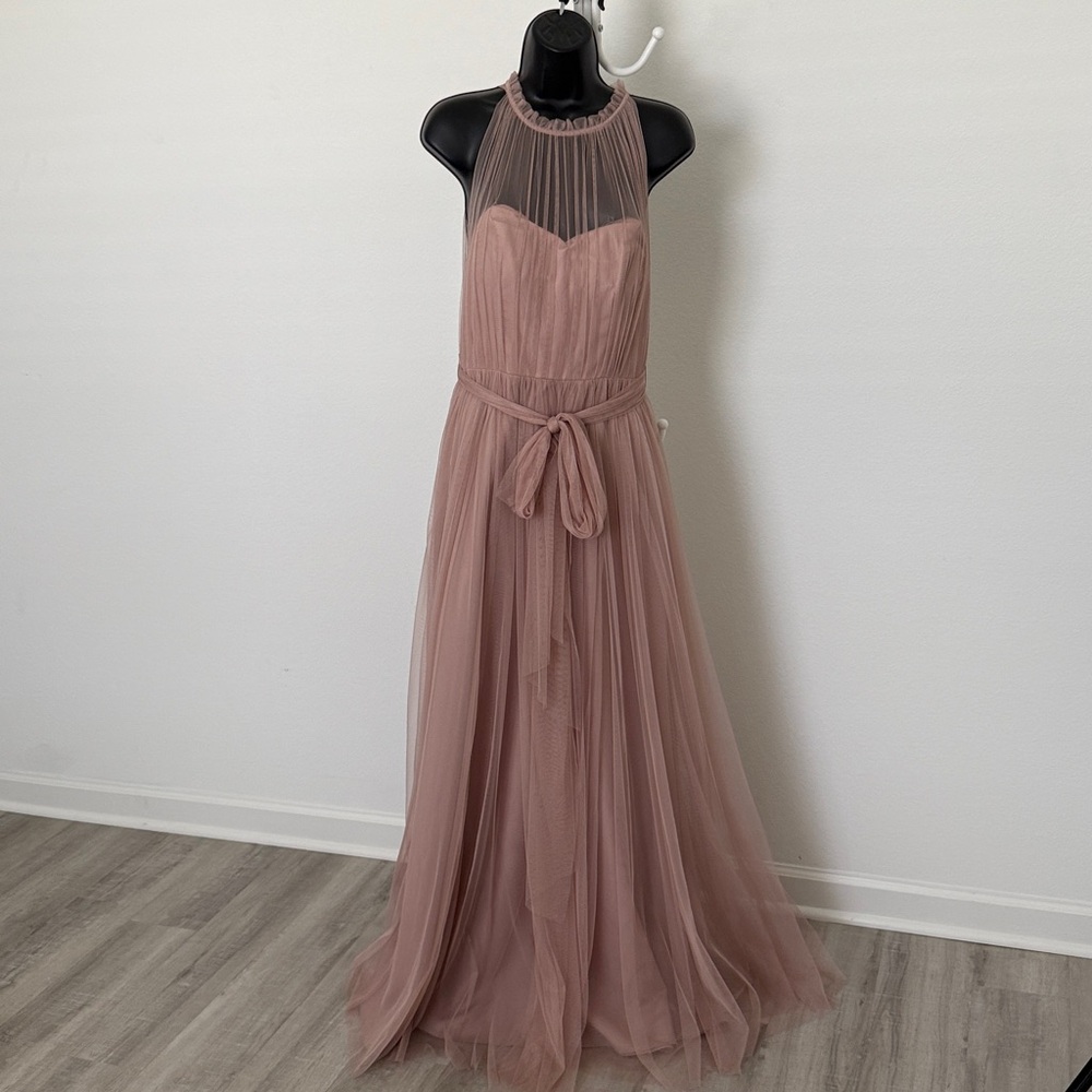 Elegant Pink Halter Prom Dress